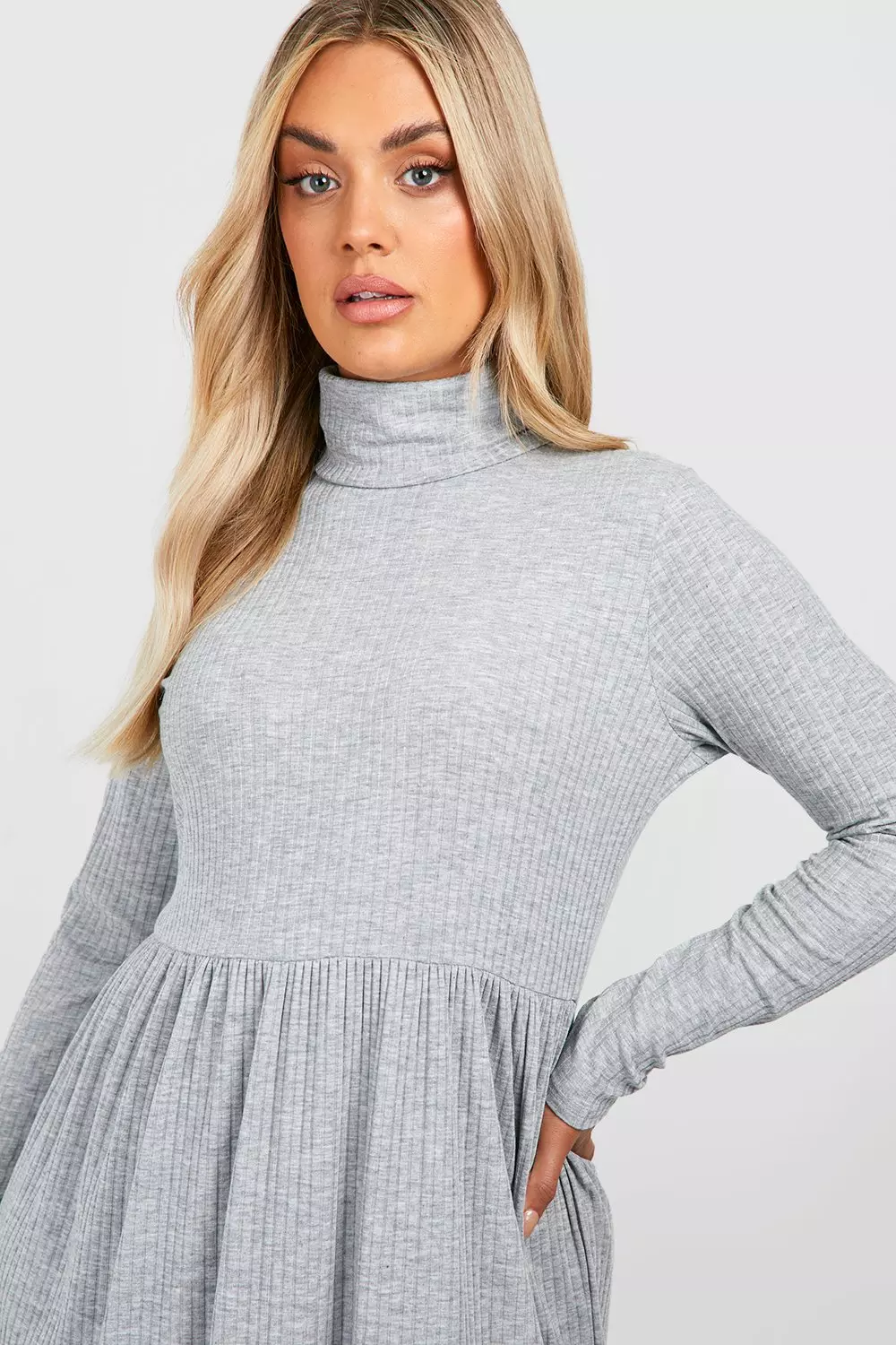 Polo neck 2025 skater dress